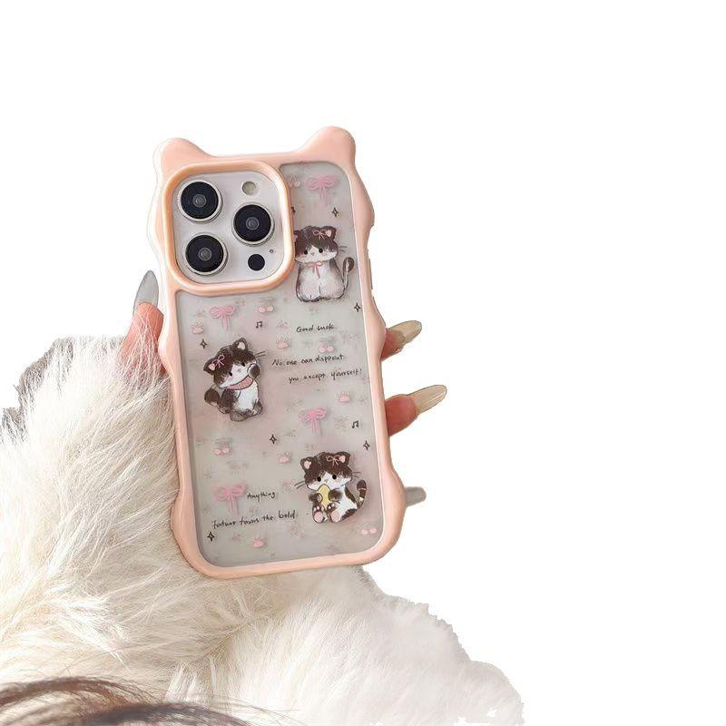 Star Black Cat Pink iPhone15promax Cute Cat Ear Huawei Apple 14pro Phone Case New Model