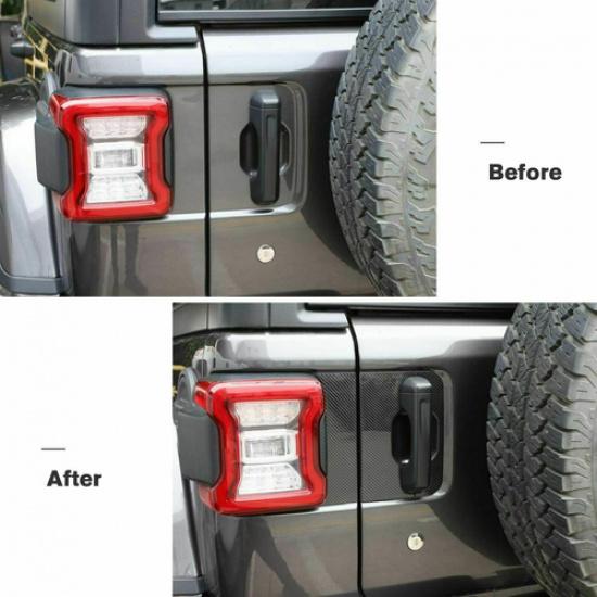 Carbon Fiber Tailgate Door Handle Panel Cover Trim for 2018-22 Jeep Wrangler JL