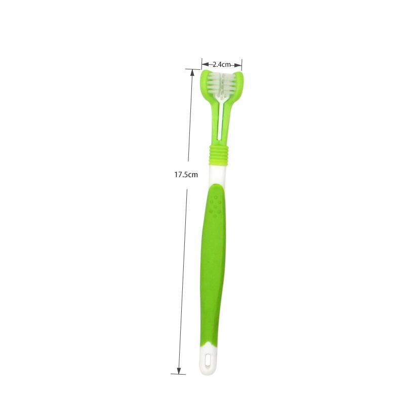 Pet Toothbrush Three-Head Toothbrush Multi-angle Cleaning Addition Bad Breath Tartar Teeth Care Dog Cat Cleaning Mouth