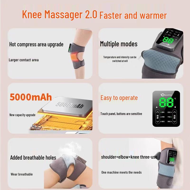 WayourCare Electric Heated Knee Massager CN Plug (adapter Included)