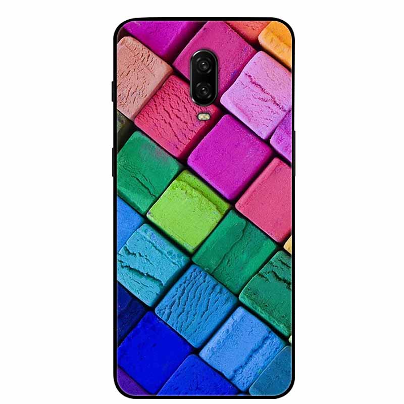 Para Capa One Plus 6 / 6T Animais Pintados Preto TPU Silicone Macio Amortecedor para Oneplus 6T 6 T Capas à Prova de Choque Lobo Legal Bolsa Coque