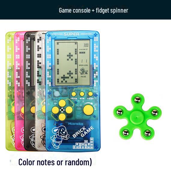 "2023 Nostalgic Tetris Game Console, 4.1-Inch Screen, Transparent Frosted Shell, Handheld"