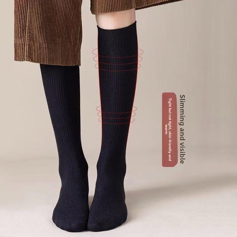 High Tube Slimming Long Socks for Women Autumn Winter Refined Cotton Pressure Leg Calf Socks Half Leg Toning Essential