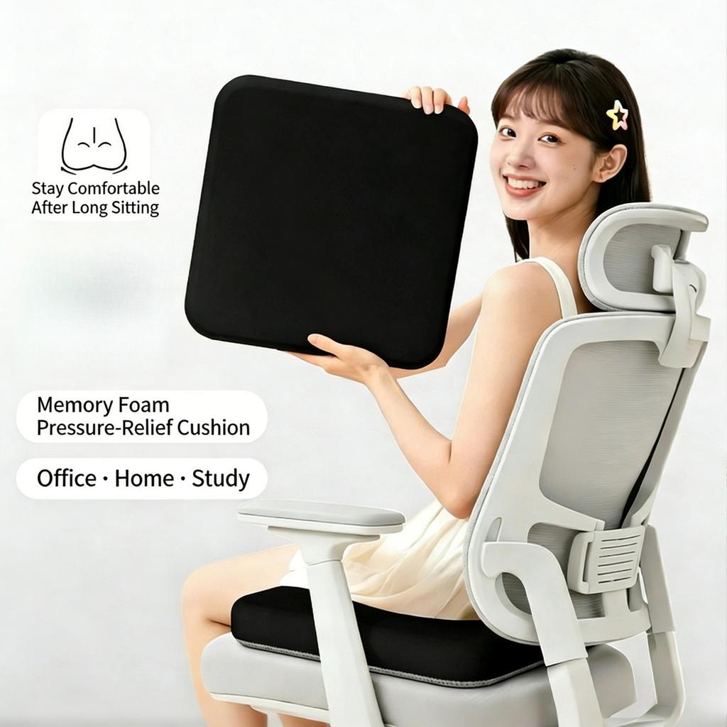 Detachable and Washable Seat Cushion with Memory Foam Filling Waist Hip Protection Breathable Comfortable Office Chair Cushion
