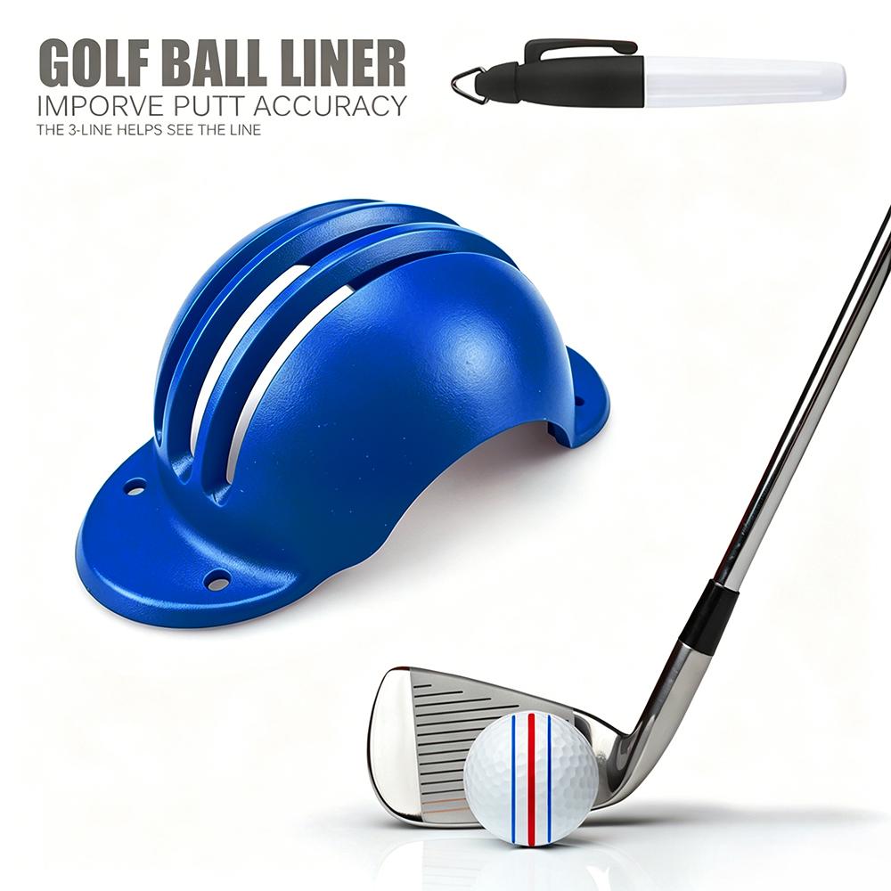 Golf Ball Line Liner Drawing Marking Alignment Putting Tool and 4 Color Golf Ball Marker Pen Golf Scribe Accessories