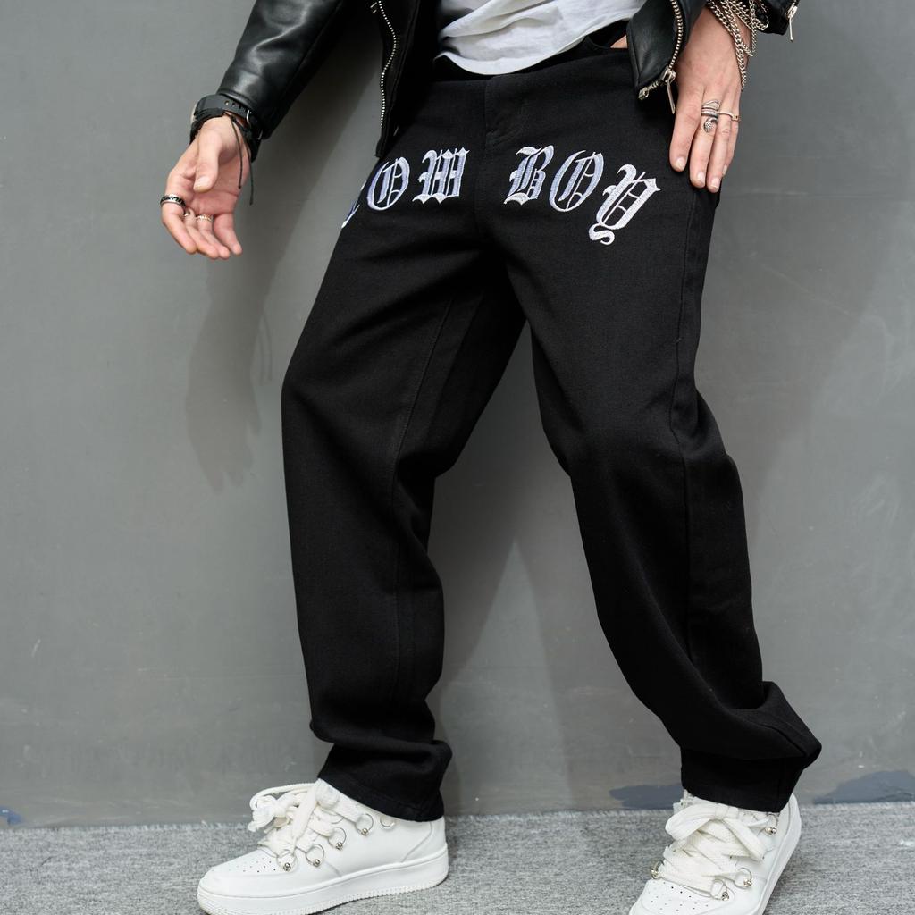 Vintage Casual Jeans Men'S Loose Pants High Street Wide Leg Pants