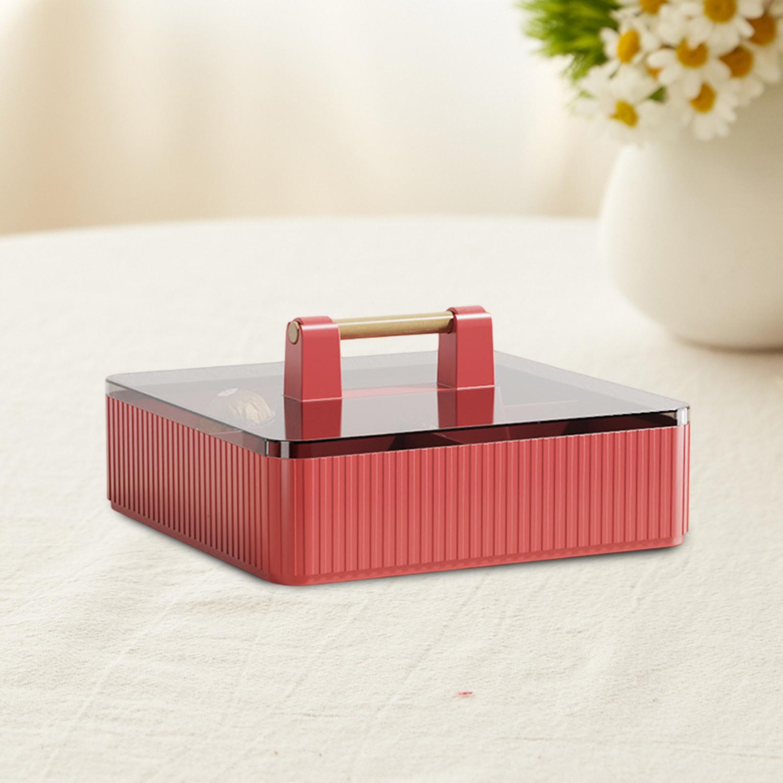 Divided Serving Tray with Lid Candy Nut Serving Tray for Kitchen New Year