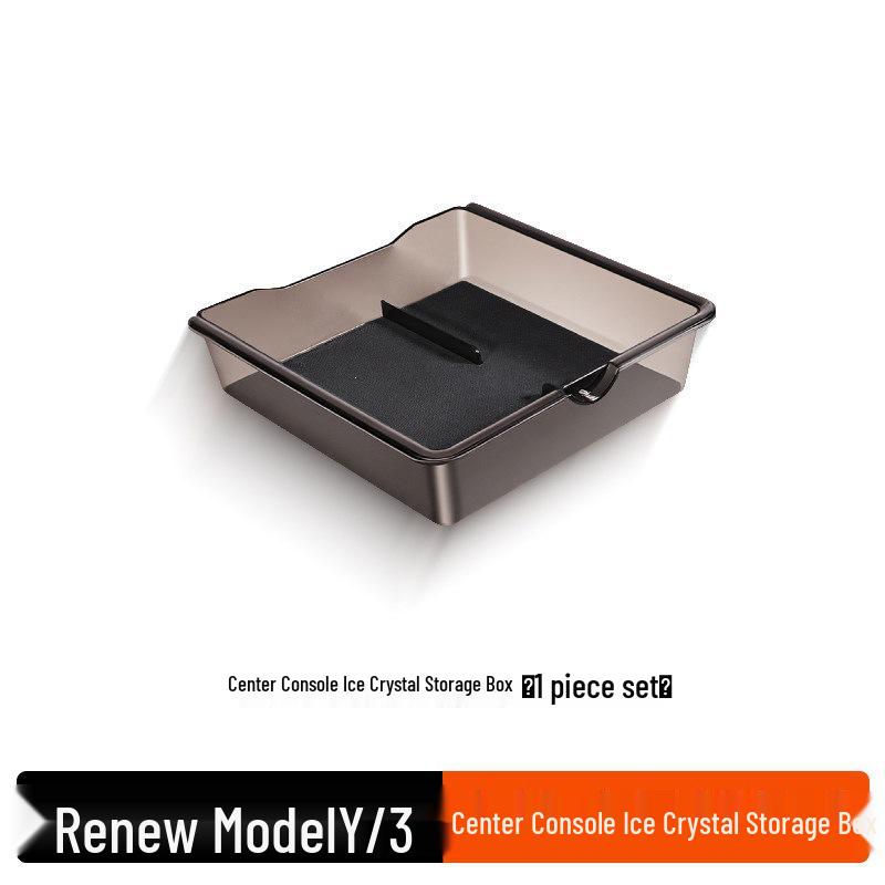 Transparent Armrest Storage Box for Tesla Model Y/3 Six-Seater Central Console