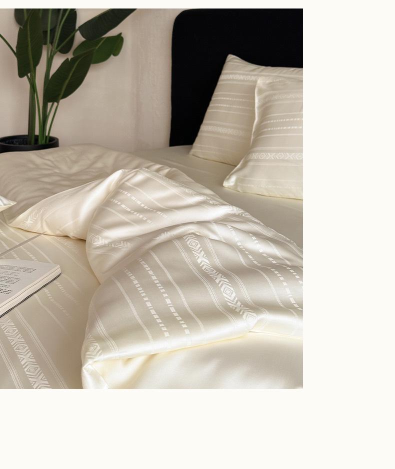 60s Tencel Jacquard 4-Piece Luxury Silk Fitted Bedding Set