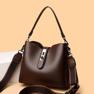 Water Bucket Bag, Women's Three-layer Practical Bag, New Crossbody Bag, High-end Women's Bag, One Shoulder Soft Leather Water Bucket Bag