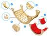 Montessori Wooden Rocker With Cushion For Children, Solid Varnished Polish