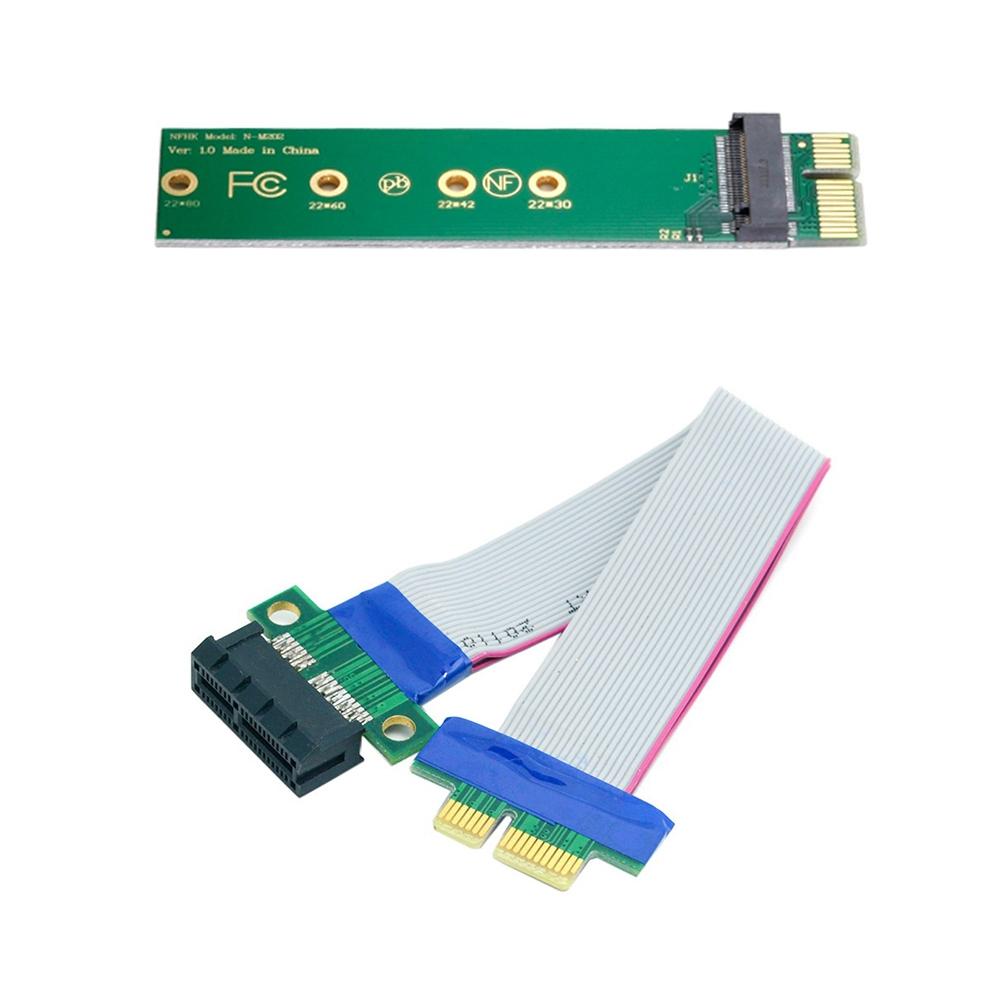 EP-051+SA-002 M2 NGFF M-key NVME AHCI SSD to PCI-E 3.0 X1 Vertical Adapter with Extension Cable