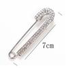 Sweet Lady Large Safety Pins Brooch Vintage Crystal Rhinestone Pin Chic Femme Fashion Brooches Pin Party Jewelry Accessories