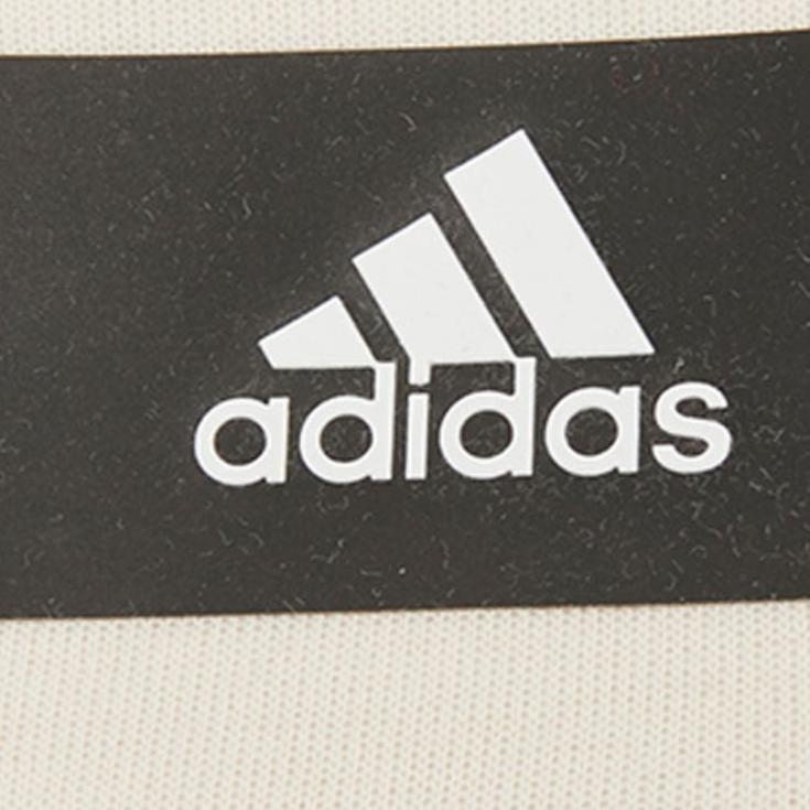 adidas SS22 Striped Print Logo Hoodie Women Sweatshirt Beige HC1636