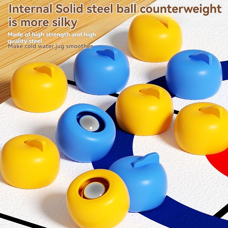 Family Fun Board Games Tabletop Curling Game With 8-16 Rollers & Shuffleboard Pucks Toys For Kids & Adults Family Party