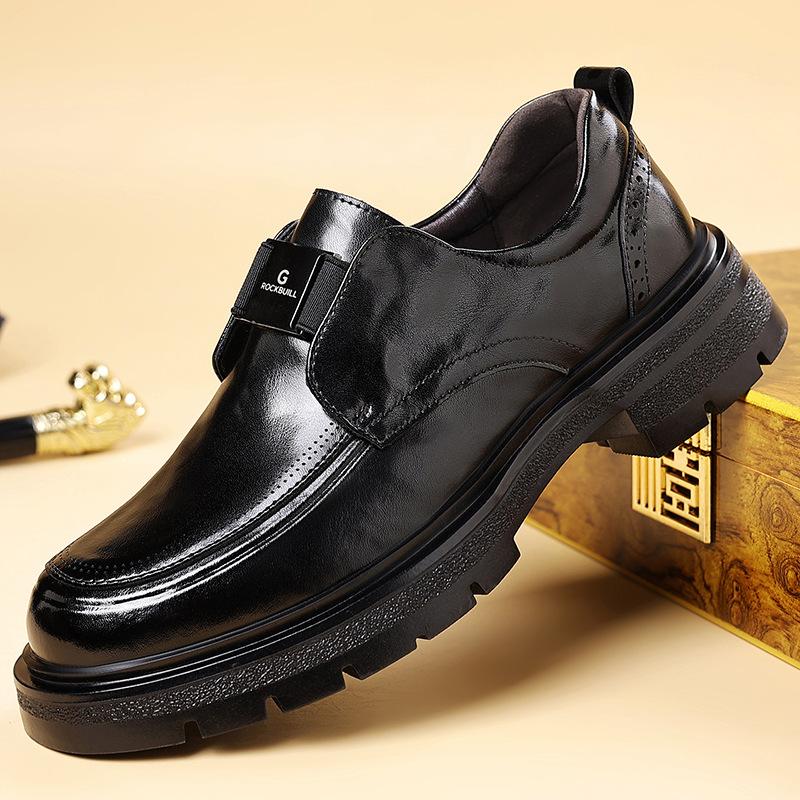 New winter leather thick-soled lazy casual business dress leather shoes