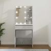Vidaxl Dressing Table With LED Lighting, Concrete Gray, 60X40X140 Cm