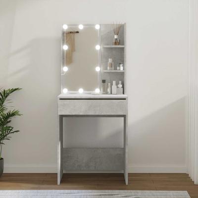 Vidaxl Toucador Com Iluminação LED, Cinza Concreto, 60X40X140 Cm