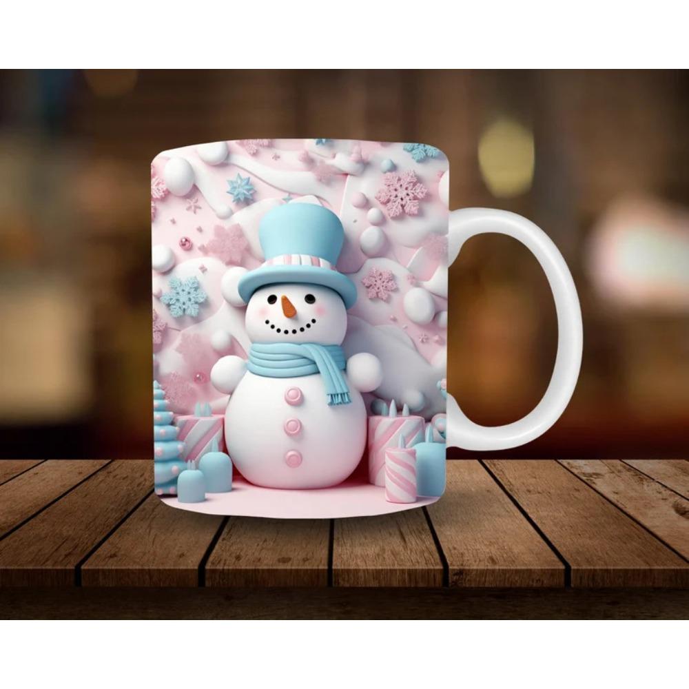 Christmas snowman ceramic coffee mug tea cup
