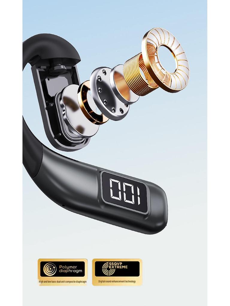 V700 Bluetooth Sport Ear-hook Earphones with Battery Display - Universal Fit, Left & Right