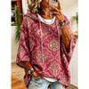 Damen Kapuzenpullover in Übergröße, Elegantes Bequemes Einfaches Muster Print, Modisch und Vielseitig