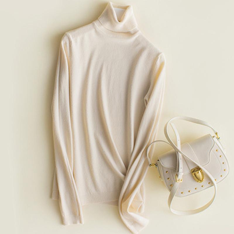 Autunno Inverno Top Solid Pull Femme Pullover Dolcevita da donna lavorato a maglia spessa Oversize Maglione da donna maglione lavorato a maglia maglione pullover L mandorla