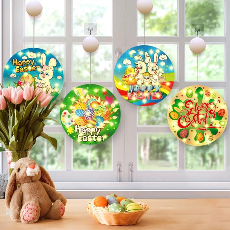 Festival LED Suction Cup Hangings Lamp Convenient Mounting Easter Lights Battery Operated LED Easter Light Adorment