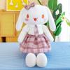Cute Little White Rabbit Doll JK Skirt Rabbit Plush Toy Rag Doll Girl Sleeping Pillow Birthday Gift