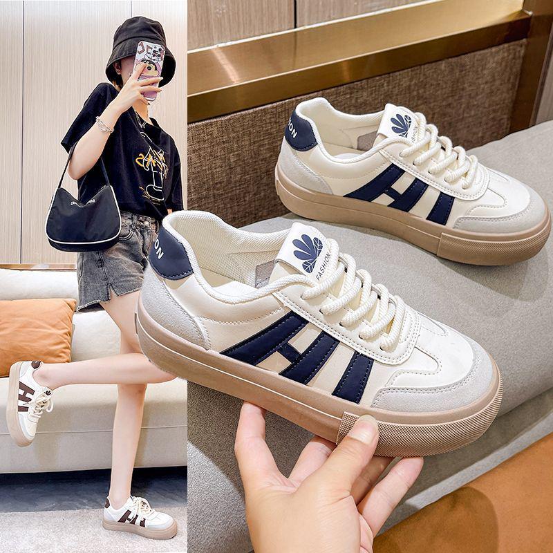 Women's 2025 Retro White Thick-Soled Sneakers: Stylish Height-Increasing Casual Sport Shoes for Summer & Autumn