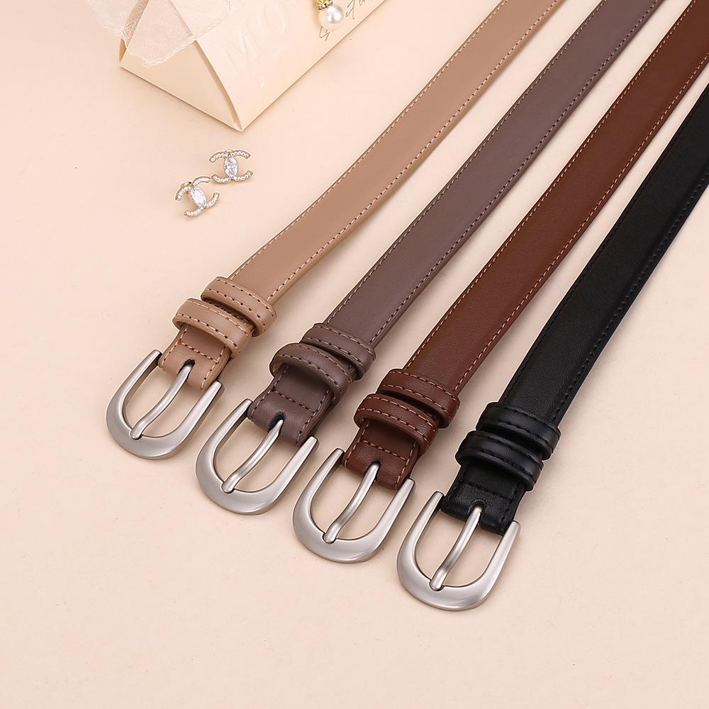 2024 Women's High-End Cowhide Pin Buckle Belt for Business and Formal Wear
