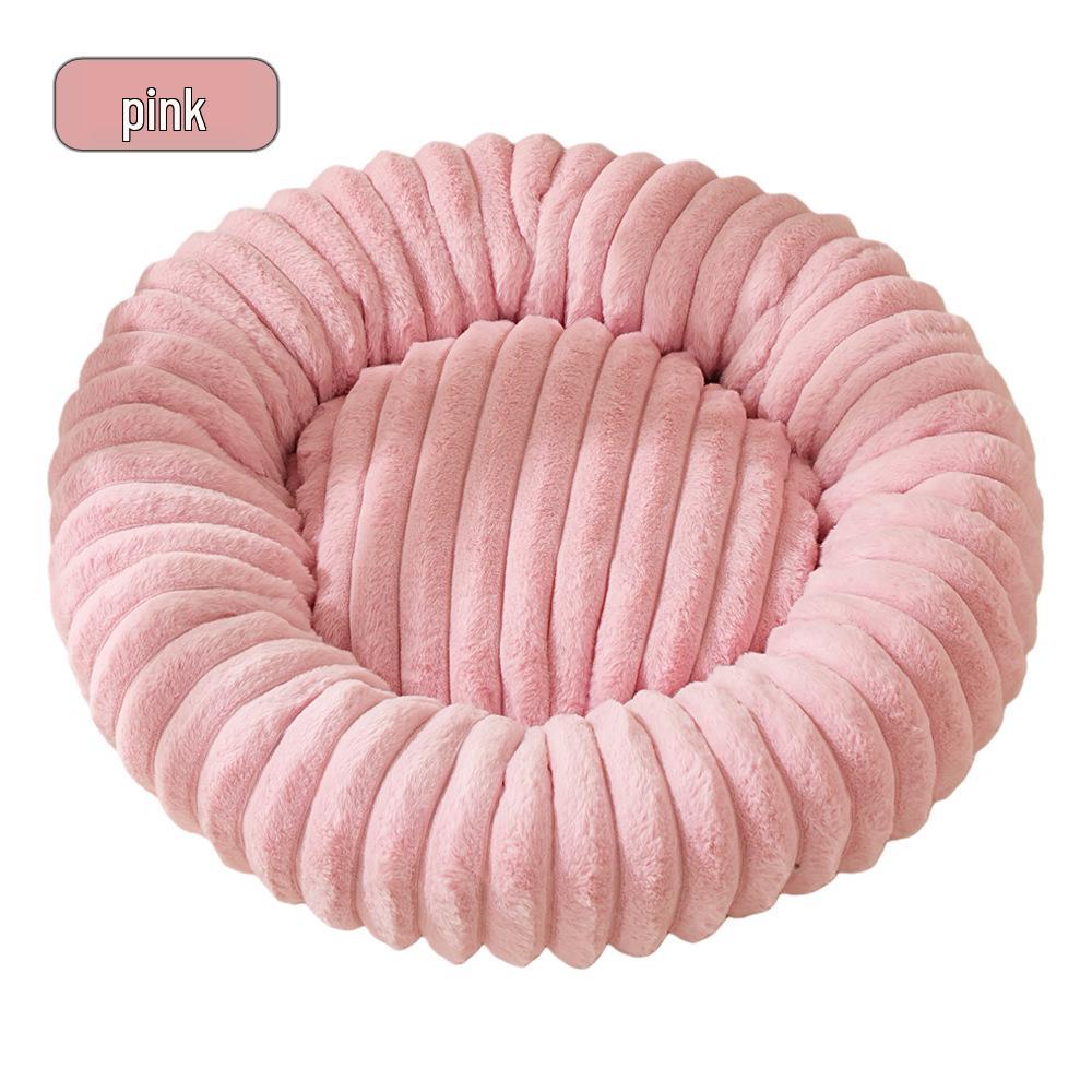 Cross-Border Faux Fur Pet Nest: Warm Round Bed for Dogs & Cats