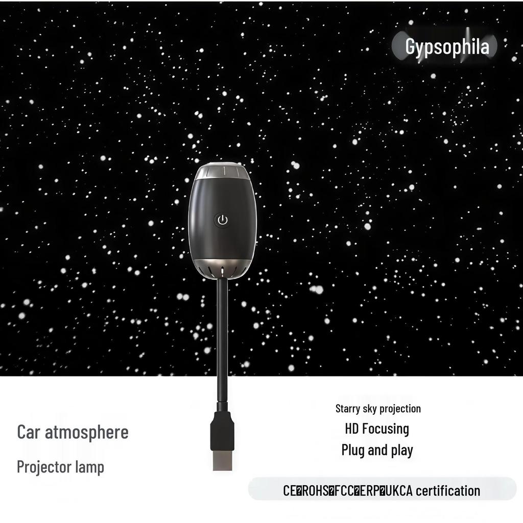 Starry Sky USB Car Roof Projection Light for Interior Decoration
