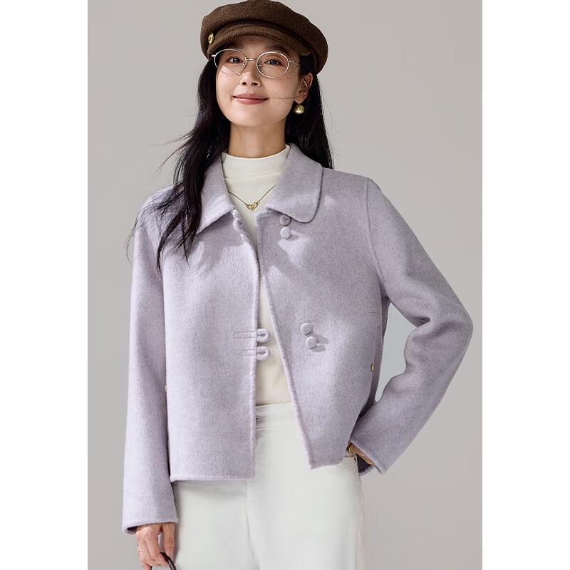 VICTORIA&VERA Women's Wool Blend Short Coat