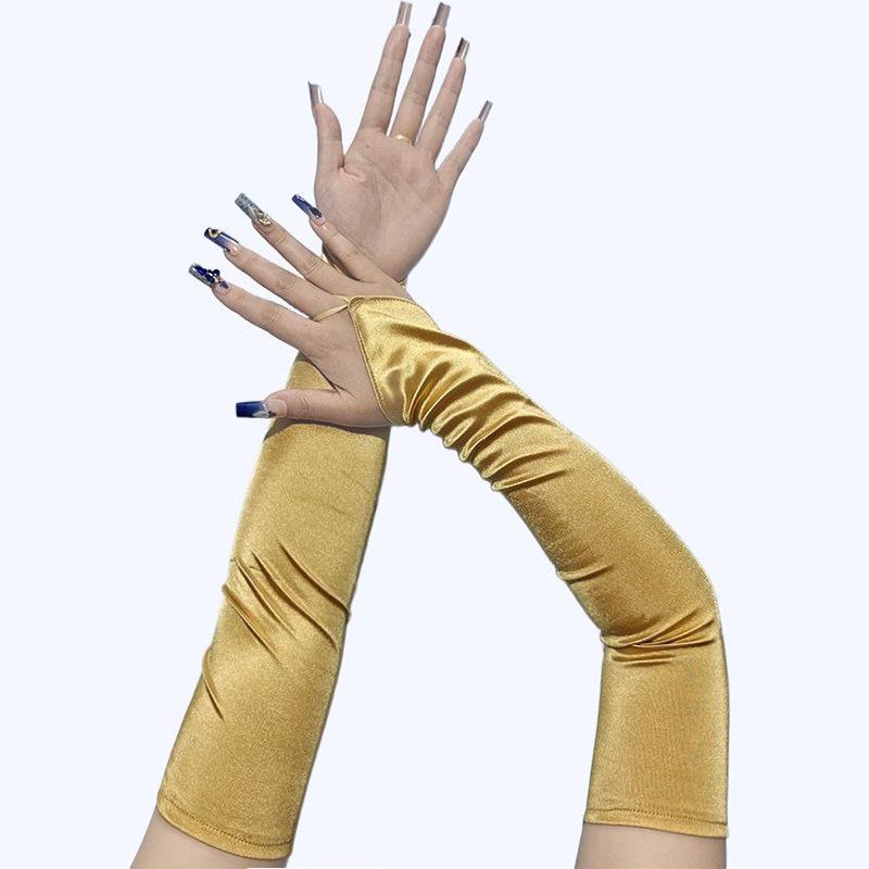 1920er Jahre Maskenball Satinhandschuhe - Lang, Haken & Ösenverschluss, Sonnenschutz, Ideal für Brautfotos & Hochzeitskleider