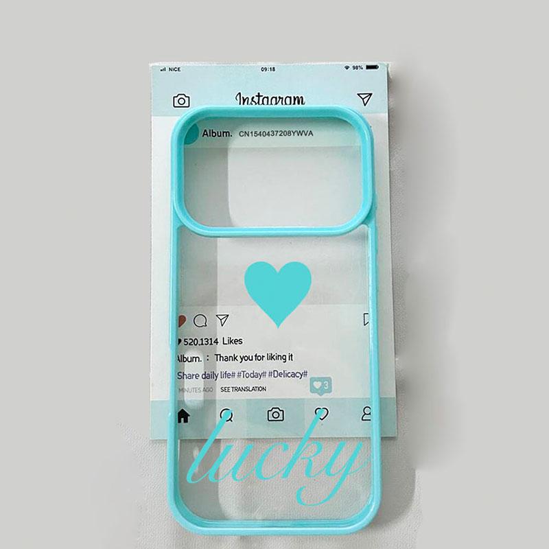 Y2K French Letters Lucky Pink Love Heart Phone Case For iPhone 16 17 Pro 15 13 11 Pro Max 17Air 7 8 14Plus 12 XR X Hard Cover