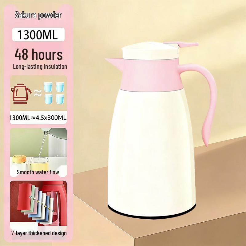 Large Capacity Insulated Glass Liner Thermos: Home, Dorm, Office Hot Water and Tea Pot