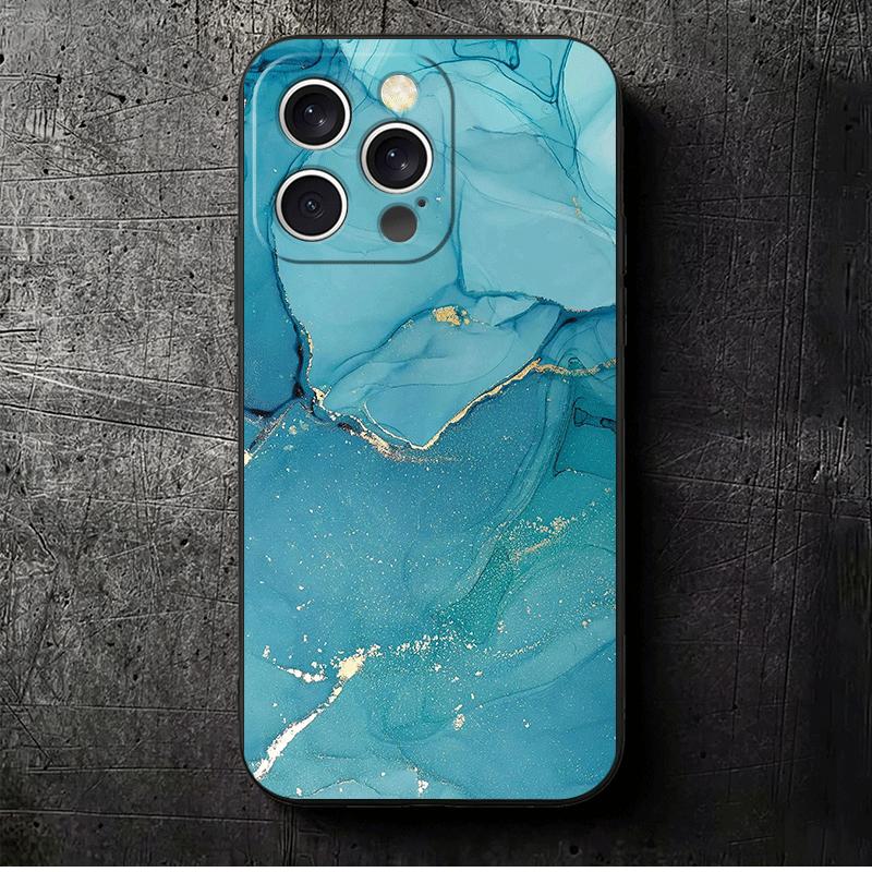 

Gold Granite Marble Pattern Soft Phone Case for iPhone 16 16E 17 Air 15 Pro Max 14 Plus 13 Mini 11 12 7 Black Cover Back Shell iPhone 14 ProMax