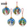 Faux Diamond Painting Craft Set 4Pcs Hanging Art Kit for Christmas Tree, DIY Mini Diamonds Kits Ornament Kit, Acrylic Window Pendant Adults Beginners
