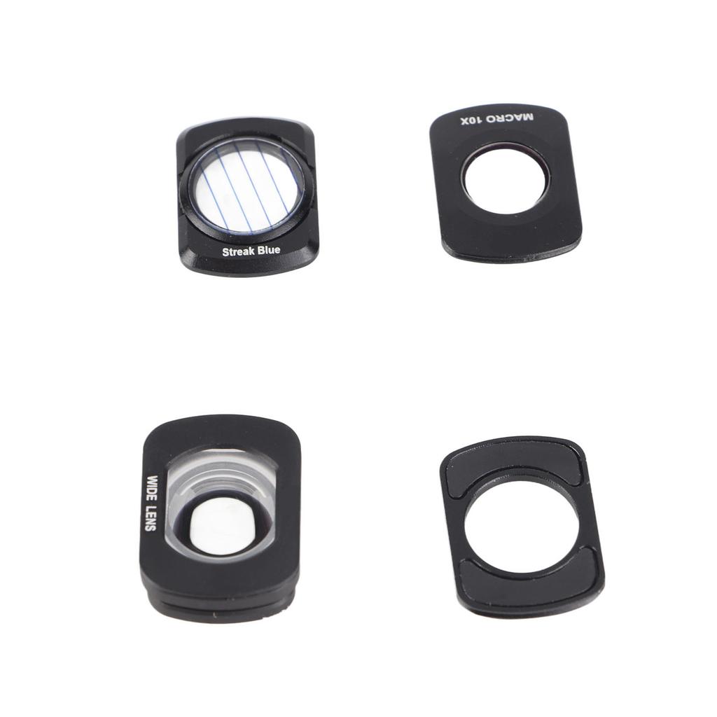 4 Pcs Camera Lens Filter Kit 1xWide Angle 1xMacro Scope 1x1 4 White Soft 1xBrushed Blue Filter for Osmo Pocket 3