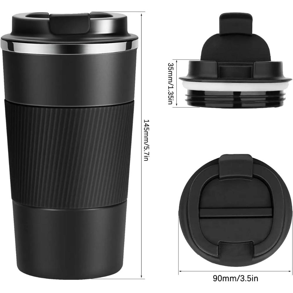 

17 унций Дорожные кофейные кружки Изолированная кружка Термостакан Герметичная Многоразовая Кофейная кружка из нержавеющей стали для горячего и ледяного чёрный