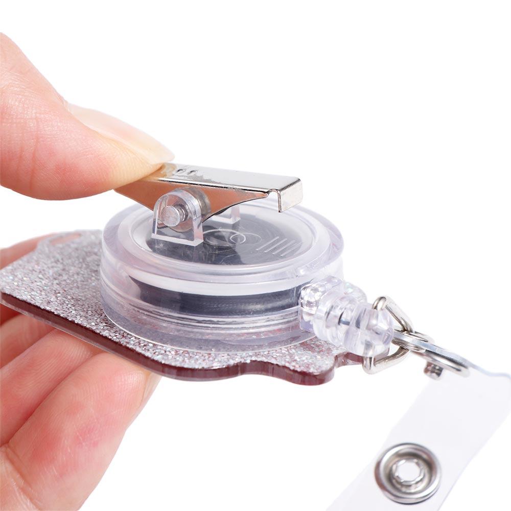 Easy To Pull Buckle Blood Type Bag Shape Clips Retractable Badge Holder Exhibition Name Card Parts