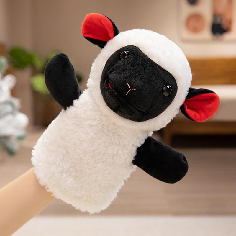 Fox & Crow Plush Hand Puppets for Storytelling with Sheep Gloves