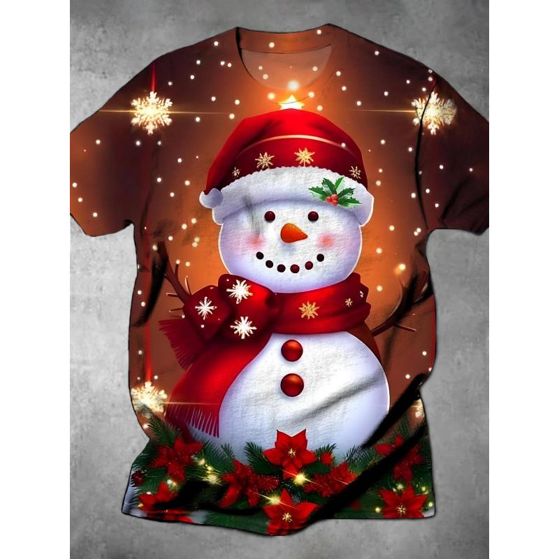 T-shirt da uomo a maniche corte con girocollo e stampa 3D, taglie forti, T-shirt casual estiva