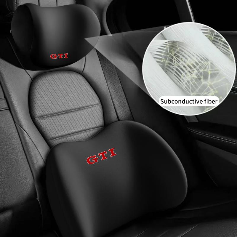 2026 Hot For Volkswagen VW Car Lumbar Back Support Headrest Neck Pillow Car Seat Cushion For Volkswagen VW Golf GTI Polo Passat