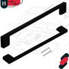 KOTARBAU® Kitchen Furniture Handle Classic Modern Oblong Long Matte Black 221 MM Spacing 192 MM Set of 6