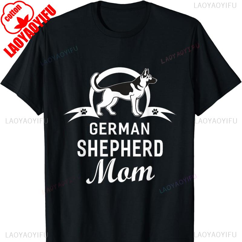German Shepherd Dog Mom Dogs Owner Cotton TShirt for  Gifts Oversized T Shirt  Clothing Gothic Comfortable Tops unisex