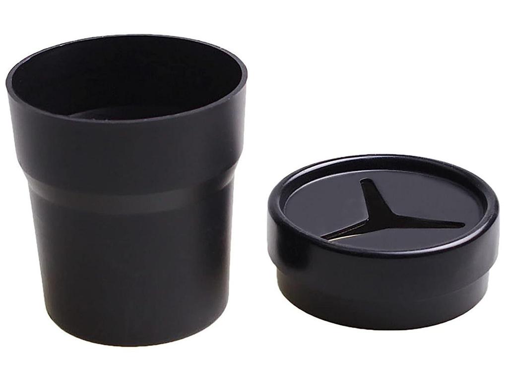 Compact Multifunctional Car Trash Can with Lid & Ashtray