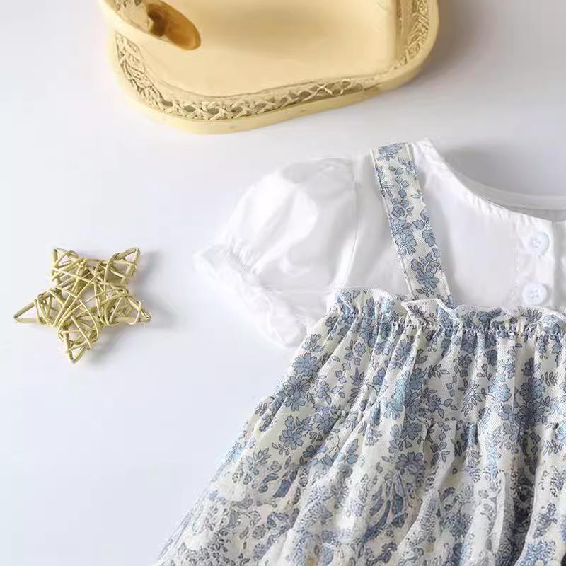 Letní Korejský Princeznovský Dětský Obleček 2025 - Šatičky na Ramínka & Overálek pro Kojence