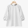 ZANZEA Women Casual Round Neck Solid Color 3/4 Sleeve Loose Blouse