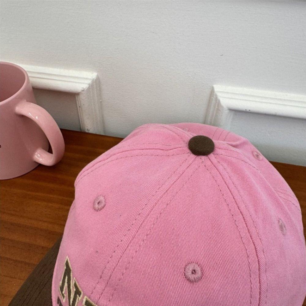 Cotton Sports Baseball Cap Letters Adjustable Vintage Duck Tongue Cap Soft Patchwork Color Outdoor Letters Baseball Hat Summer